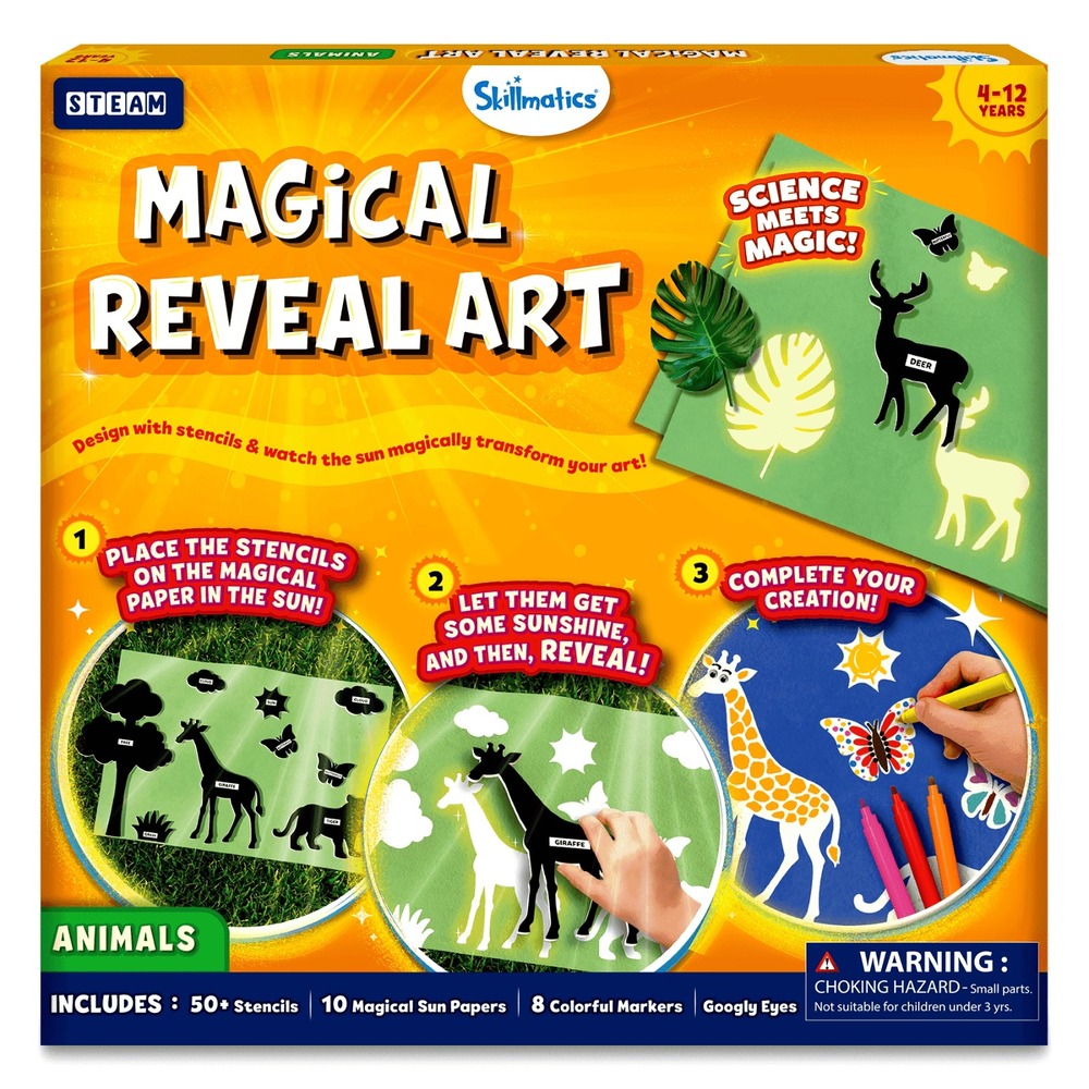 Skillmatics Magical Reveal Art Animals STEAM Sun Paper Art Kit FLM02104 NEW